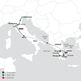 tourhub | Cosmos | Italy & Greece | Tour Map