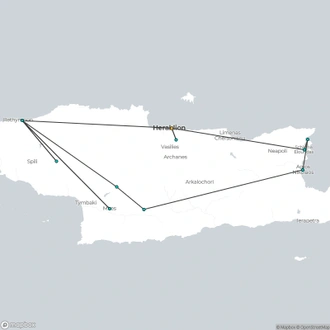 tourhub | Brightwater Holidays | Crete Archaeology 613 | Tour Map