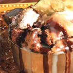 Double chocolate bread pudding