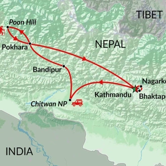 tourhub | Encounters Travel | Classic Nepal tour | Tour Map