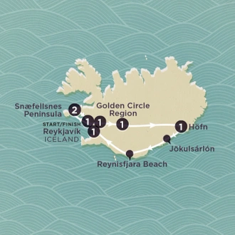 tourhub | Topdeck | Delve Deep: Iceland (Winter) 2025-26 | Tour Map