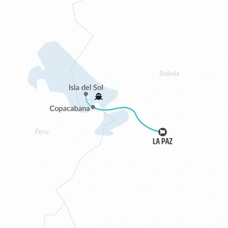 tourhub | Bamba Travel | Lake Titicaca & Isla del Sol Adventure 2D/1N (La Paz to Copacabana) | Tour Map