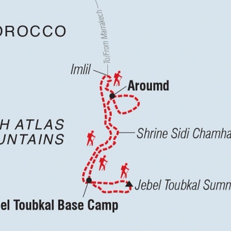 tourhub | Intrepid Travel | Mount Toubkal Trek | Tour Map