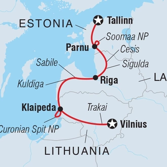 tourhub | Intrepid Travel | Premium Baltics		 | Tour Map