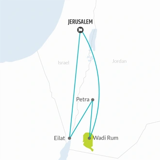tourhub | Bamba Travel | Petra & Wadi Rum Experience 3D/2N (from Jerusalem) | Tour Map
