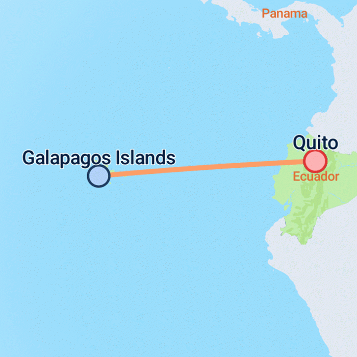 tourhub | On The Go Tours | Quito & Galapagos Explorer - 5 days | Tour Map