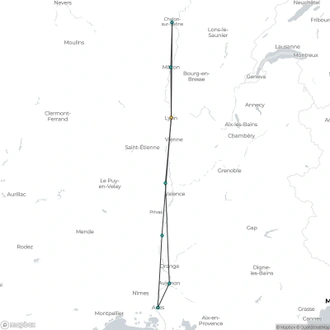 tourhub | A-ROSA River Cruises | Rhône Route Panorama | Tour Map