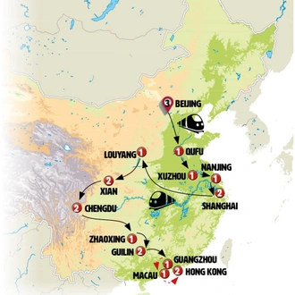 tourhub | Europamundo | Northern and southern China end Guangzhou | Tour Map