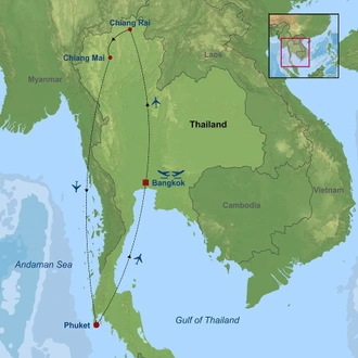 tourhub | Indus Travels | Best of Thailand | Tour Map