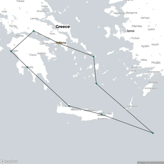 tourhub | Aurora Expeditions | It's All Greek to Me | Tour Map