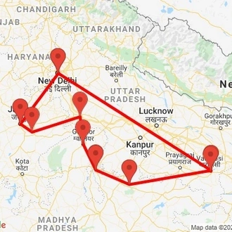 tourhub | Agora Voyages | The Best of North India Tour | Tour Map