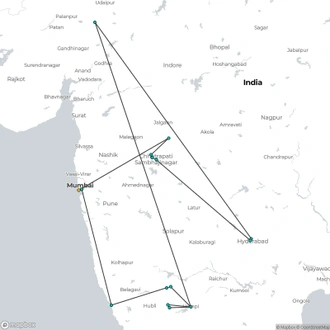 tourhub | Agora Voyages | Glimpses of Grandeur: Mumbai, Goa Architectural Sojourn | Tour Map