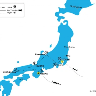 tourhub | Tweet World Travel | Japan Cherry Blossom Small Group Tour | Tour Map