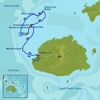 tourhub | Indus Travels | Amazing Fiji With Blue Lagoon Cruises | Tour Map
