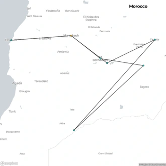 tourhub | Encounters Travel | MARRAKECH to MARRAKECH (12 days) Souks, Sand Dunes & Surf | Tour Map