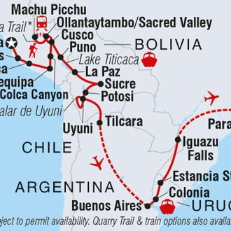 tourhub | Intrepid Travel | Best of South America  | Tour Map