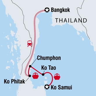 tourhub | Intrepid Travel | Thailand Beaches: Bangkok to Ko Samui | Tour Map
