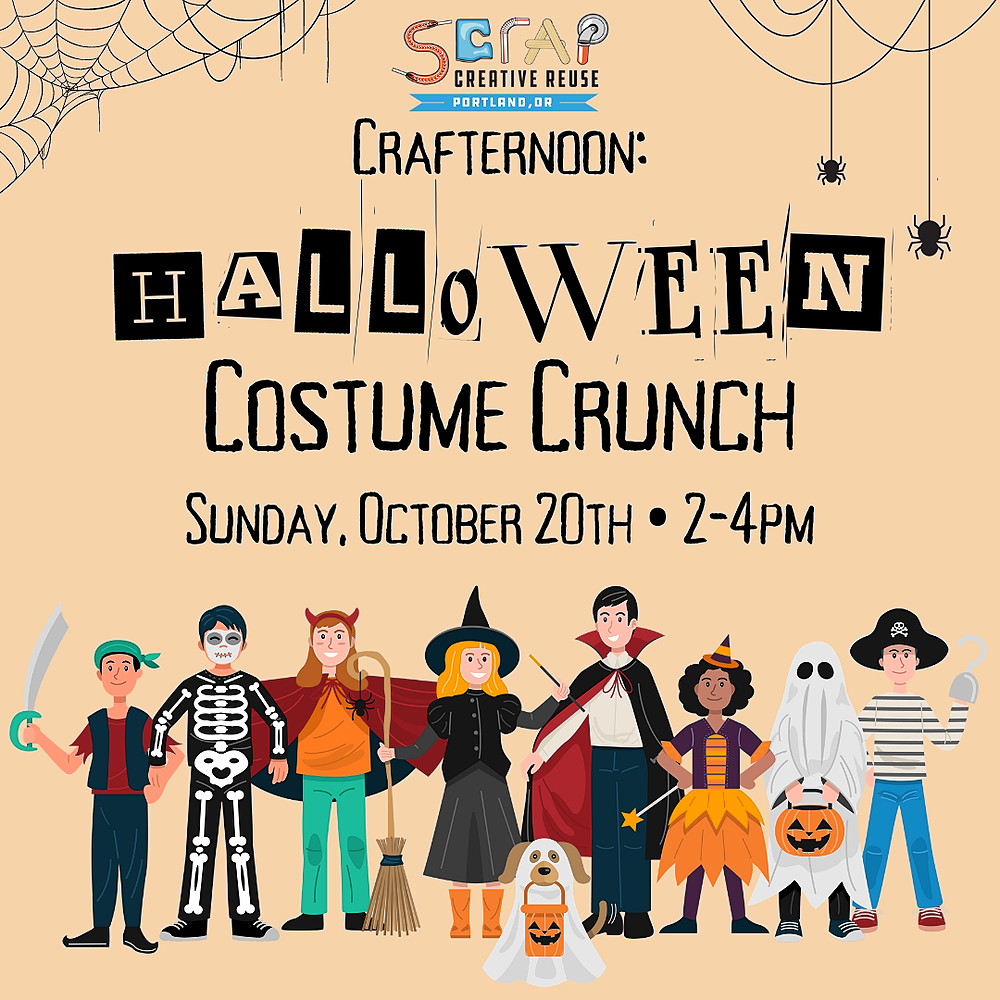 SCRAP PDX: Halloween Costume Crunch Crafternoon, Sunday, October 20, 2-4pm