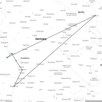 tourhub | CroisiEurope Cruises | The Valley of the romantic Rhine, the Moselle and the Main (port-to-port cruise) | Tour Map