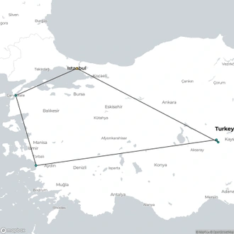 tourhub | ESKAPAS | Anatolian Trilogy | Tour Map