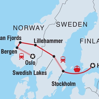 tourhub | Intrepid Travel | Scandinavia Explorer | Tour Map