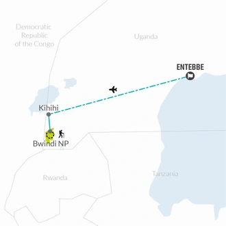 tourhub | Bamba Travel | Uganda Gorilla Safari Air-Expedition 4D/3N | Tour Map