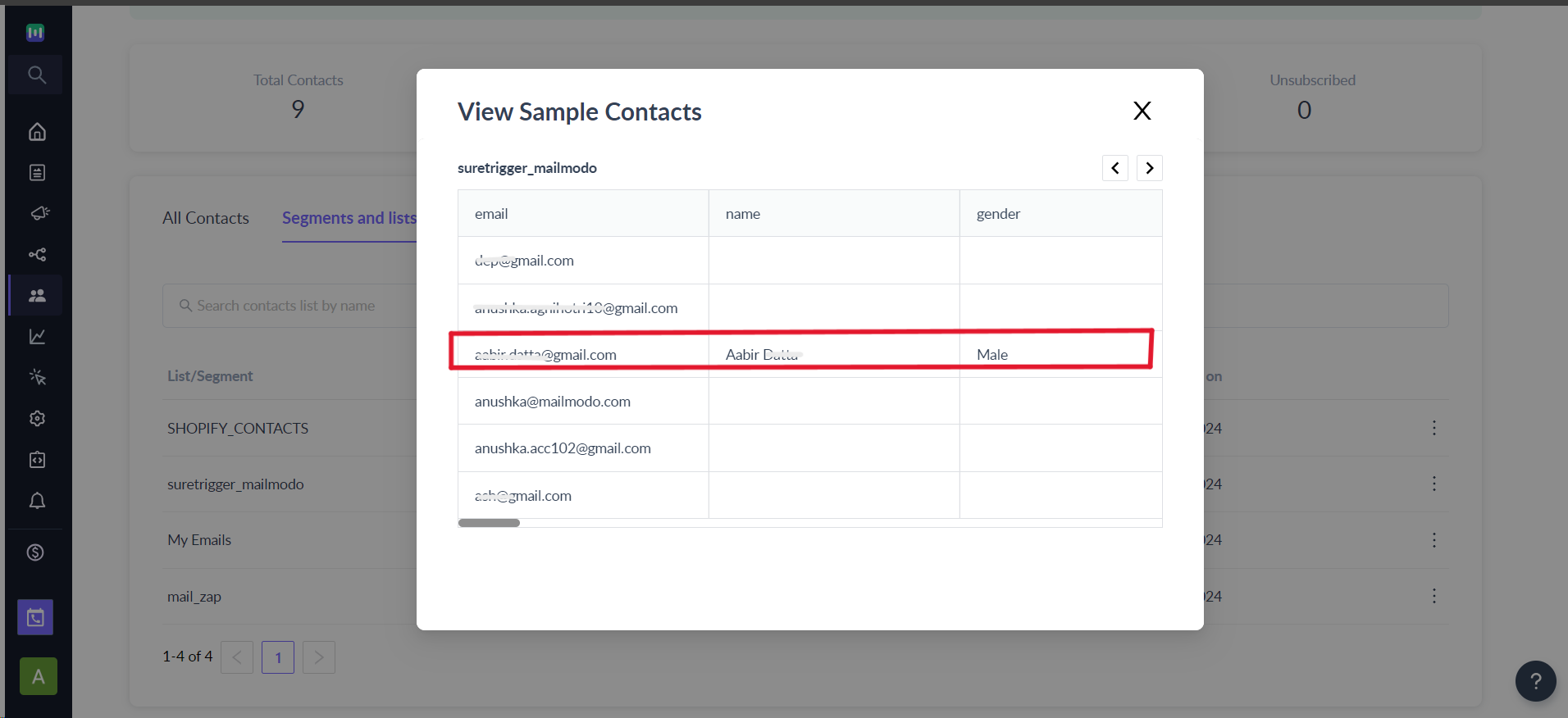 Add contact to list using Suretriggers