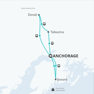 tourhub | Bamba Travel | Alaska Glaciers and Wildlife 8D/7N (From Archorage) | Tour Map