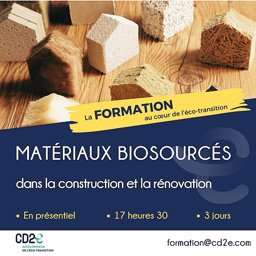 Représentation de la formation : Matériaux biosourcés dans la construction et la rénovation