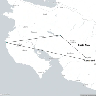 tourhub | Destination Services Costa Rica | Fantasy on Beaches and Volcanoes, Self-Drive | Tour Map