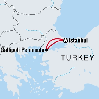 tourhub | Intrepid Travel | Gallipoli Pilgrimage | Tour Map