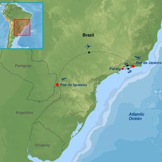 tourhub | Indus Travels | Classic Brazil | Tour Map
