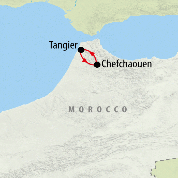 tourhub | On The Go Tours | Tangier & The Blue City - 4 days | Tour Map