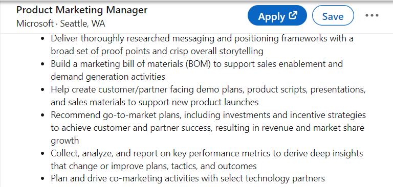 Microsoft's product marketing manager