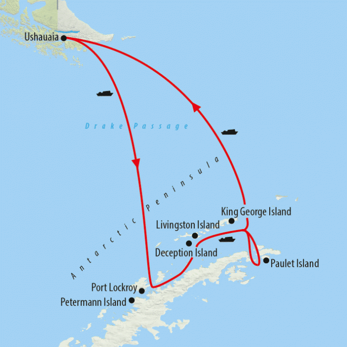 tourhub | On The Go Tours | Classic Antarctica - 11 days | Tour Map