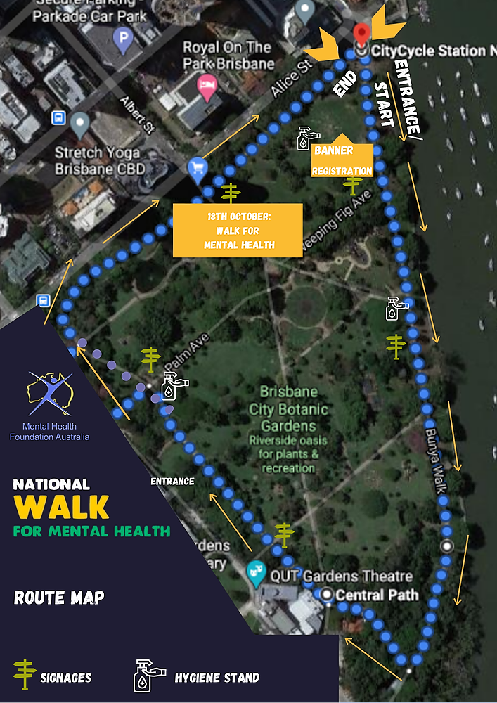 Route Map - Walk for Mental Health