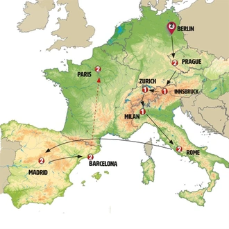 tourhub | Europamundo | Europe: from North to South | Tour Map