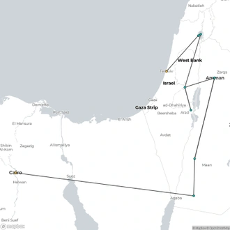 tourhub | Consolidated Tour Operators | Heritage of Israel, Jordan & Cairo | Tour Map