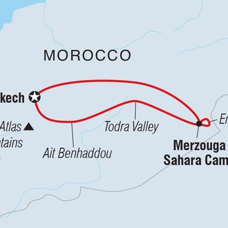 tourhub | Intrepid Travel | Sahara Mini Adventure | Tour Map