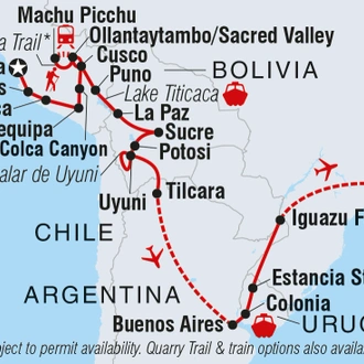 tourhub | Intrepid Travel | South America Highlights | Tour Map