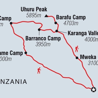 tourhub | Intrepid Travel | Kilimanjaro: Machame Route | Tour Map