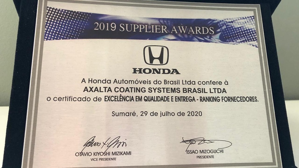 Company recognized by Honda as top supplier for third time.