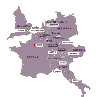 tourhub | Trafalgar | European Whirl End Paris | Tour Map