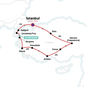tourhub | G Adventures | Absolute Turkey: Winter | Tour Map