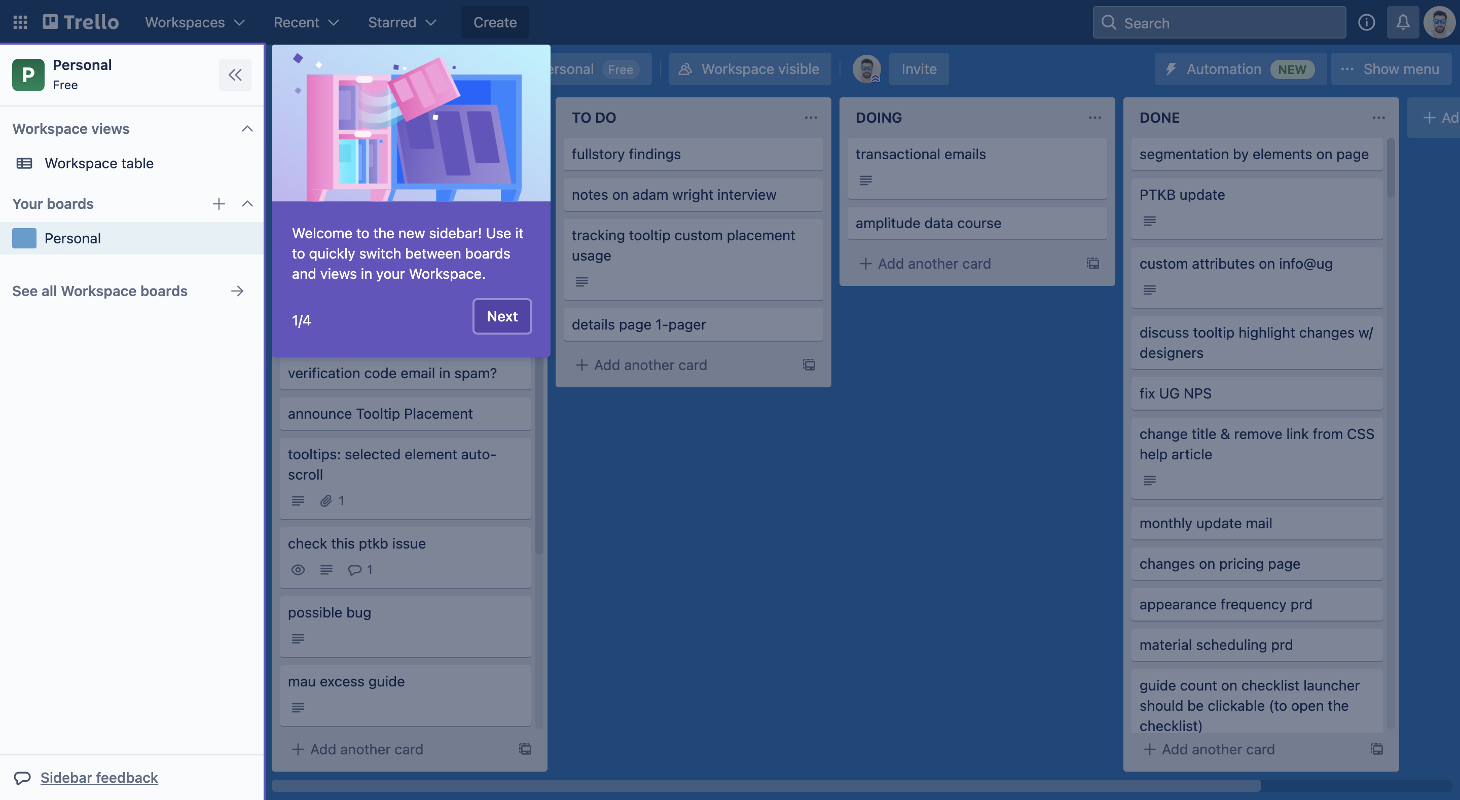 Trello product-led user onboarding
