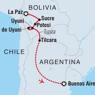 tourhub | Intrepid Travel | Best of Bolivia & Argentina | Tour Map