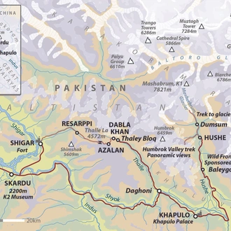 tourhub | Wild Frontiers | Walking in Pakistan: Journey to the Roof Of The World | Tour Map