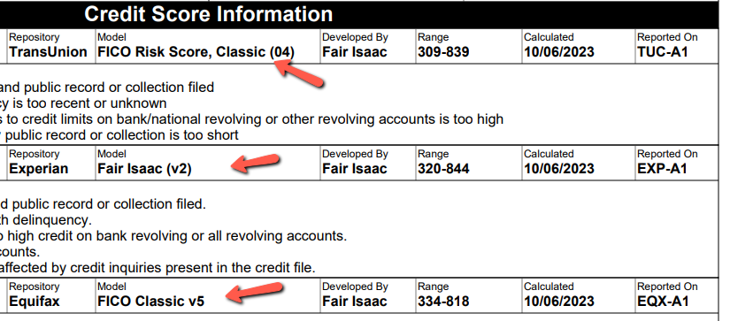 Different Credit Scoring Models