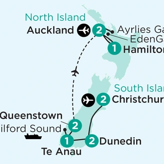 tourhub | APT | New Zealand Private Gardens and Landscapes | Tour Map