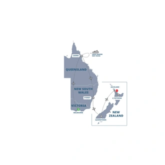 tourhub | Trafalgar | Australia and New Zealand Panorama | Tour Map